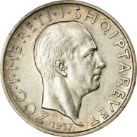 Monnaie, Albania, Zog I, Frang Ar, 1937, Rome, TTB, Argent, KM:16 - Albanië