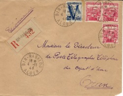 1943- Enveloppe Recc. De BIR-RABALOU  _ ALGER Cad  Facteur Receveur  Affr. 4,50 Dont N° 199 - Lettres & Documents