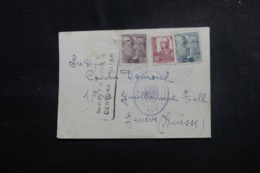 ESPAGNE - Cachets De Censures Sur Enveloppe De Santander Pour La Suisse En 1940 - L 47892 - Marques De Censures Nationalistes