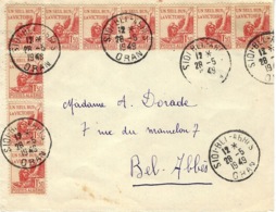 1949 - Enveloppe De Side-Bel-Abbès  Affr. N° 198 X 10 - Lettres & Documents