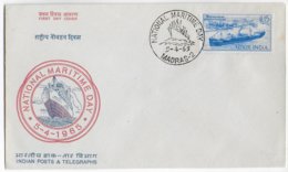 1965 - MARITIME - INDIA - ENVELOPPE FDC De "NATIONAL MARITIME DAY" à MADRAS - FDC