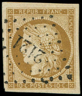 EMISSION DE 1849 - 1    10c. Bistre-jaune, Obl. PC 2121, TTB. C - 1849-1850 Cérès
