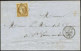 Let EMISSION DE 1849 - 1    10c. Bistre-jaune, Obl. PC 3432 S. LAC, Càd T15 TROYES 21/3/53, TTB - 1849-1850 Cérès