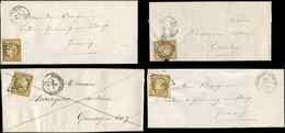 Let EMISSION DE 1849 - 1    10c. Bistre Obl. GRILLE S. 4 Lettres De Gournay En Bray, Avec Défauts - 1849-1850 Cérès