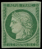 (*) EMISSION DE 1849 - 2    15c. Vert FONCE, Belles Marges, Réparé - 1849-1850 Cérès