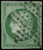 EMISSION DE 1849 - 2b   15c. Vert FONCE, Obl. ETOILE, TB. Br - 1849-1850 Cérès
