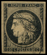 EMISSION DE 1849 - 3    20c. Noir Sur Jaune, Obl. Càd, TB. Br - 1849-1850 Ceres