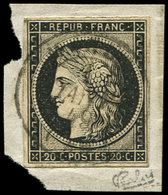 EMISSION DE 1849 - 3    20c. Noir Sur Jaune, Obl. Càd T15 1 JANV 49, S. Fragt, TB. C - 1849-1850 Cérès