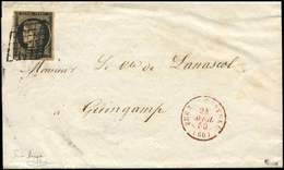 Let EMISSION DE 1849 - 3g   20c. Noir Sur CHAMOIS TRES FONCE, "FAUVE", Obl. GRILLE S. LAC, Càd Rouge BUREAU CENTRAL 24/4 - 1849-1850 Ceres