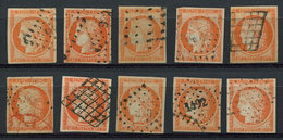 EMISSION DE 1849 - 5    40c. Orange, 10 Ex. Obl., états Divers Mais Aspect TB - 1849-1850 Cérès