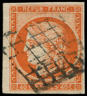 EMISSION DE 1849 - 5a   40c. Orange VIF, Obl. GRILLE, TB - 1849-1850 Ceres