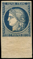* EMISSION DE 1849 - 8a   20c. Bleu Foncé Dit "Marquelet", Bdf, Très Frais Et TB - 1849-1850 Ceres