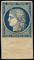 * EMISSION DE 1849 - 8a   20c. Bleu Foncé Dit "Marquelet", Bdf, Très Frais Et TB - 1849-1850 Cérès