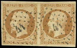 PRESIDENCE - 9    10c. Bistre-jaune, PAIRE Obl. PC 41, TTB - 1852 Luigi-Napoleone