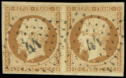 PRESIDENCE - 9    10c. Bistre-jaune, PAIRE Obl. PC 41, TTB - 1852 Louis-Napoléon