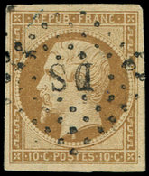 PRESIDENCE - 9a   10c. Bistre-brun, Obl. Los. DS, TB - 1852 Luigi-Napoleone