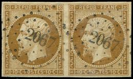 PRESIDENCE - 9a   10c. Bistre-brun, PAIRE Obl. PC 2067, TB - 1852 Luigi-Napoleone