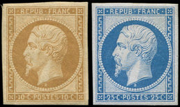 * PRESIDENCE - R9e/R10c 10c. Bistre Clair Et 25c. Bleu, REIMPRESSIONS, TB - 1852 Louis-Napoleon