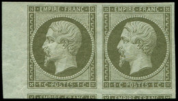 ** EMPIRE NON DENTELE - 11    1c. Olive, PAIRE Bdf, TTB. C - 1853-1860 Napoleone III