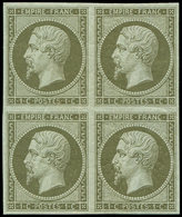 ** EMPIRE NON DENTELE - 11    1c. Olive, BLOC De 4, Fraîcheur Postale, TTB - 1853-1860 Napoléon III.