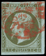 EMPIRE NON DENTELE - 11    1c. Olive, Oblitéré Càd ROUGE Des Imprimés, TB - 1853-1860 Napoleone III