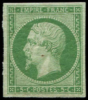 * EMPIRE NON DENTELE - 12b   5c. Vert FONCE, Une Pointe De Rousseur, Sinon TB - 1853-1860 Napoleone III