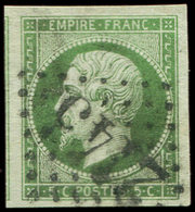 EMPIRE NON DENTELE - 12b   5c. Vert FONCE, Marges énormes, Obl. GC 2143, TTB - 1853-1860 Napoleone III