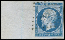 EMPIRE NON DENTELE - 14Ai 20c. Bleu, T I, Bdf, FILET D'ENCADREMENT, Obl. PC 2655, TTB - 1853-1860 Napoleone III