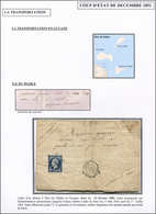 Let EMPIRE NON DENTELE - 14Ab 20c. Bleu-noir T I (touché) Obl. Etoile Sur LAC D'un Détenu De L'ILE DU DIABLE En Guyane D - 1853-1860 Napoleone III