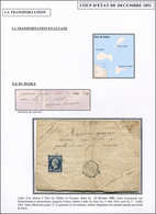 Let EMPIRE NON DENTELE - 14Ab 20c. Bleu-noir T I (touché) Obl. Etoile Sur LAC D'un Détenu De L'ILE DU DIABLE En Guyane D - 1853-1860 Napoléon III.