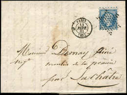 Let EMPIRE NON DENTELE - 14B  20c. Bleu, PIQUAGE SUSSE, Obl. ETOILE S. LAC, Càd PARIS 13/2/62, TTB - 1853-1860 Napoleone III