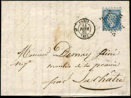 Let EMPIRE NON DENTELE - 14B  20c. Bleu, PIQUAGE SUSSE, Obl. ETOILE S. LAC, Càd PARIS 13/2/62, TTB - 1853-1860 Napoléon III