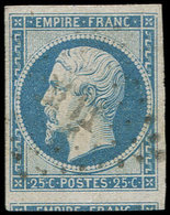 EMPIRE NON DENTELE - 15   25c. Bleu, Oblitéré PC, Voisin En Bas, TTB - 1853-1860 Napoleone III