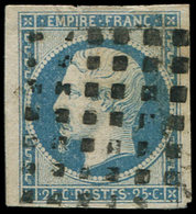 EMPIRE NON DENTELE - 15   25c. Bleu, Obl. GROS POINTS, TTB - 1853-1860 Napoléon III.