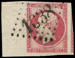 EMPIRE NON DENTELE - 17B  80c. Rose, Bdf, Obl. GC 1638, Superbe - 1853-1860 Napoleon III