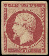 * EMPIRE NON DENTELE - 18    1f. Carmin, Frais Et TB, Certif. Calves - 1853-1860 Napoléon III