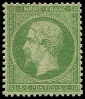 * EMPIRE DENTELE - 20a   5c. Vert Foncé, Frais Et TB - 1862 Napoléon III