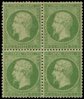 * EMPIRE DENTELE - 20a   5c. Vert Foncé, BLOC De 4, Bon Centrage, TB/TTB - 1862 Napoleon III