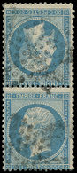 EMPIRE DENTELE - T22b 20c. Bleu, TETE-BECHE Obl. ETOILE, TB - 1862 Napoleone III