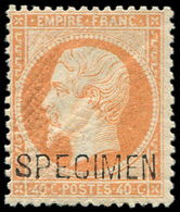 ** EMPIRE DENTELE - S23d 40c. Orange, Surch. SPECIMEN, TB - 1862 Napoleon III