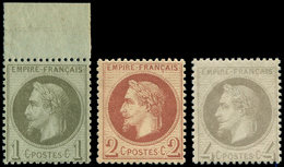 ** EMPIRE LAURE - 25, 26B, 27A, 1c., 2c. T II, 4c. T I, Tous TB - 1863-1870 Napoleon III With Laurels