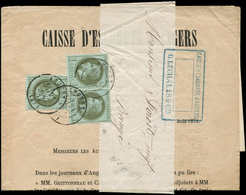 Let EMPIRE LAURE - 25    1c. Bronze, PAIRE Et Unité Obl. Càd T17 ANGERS 21/8/72 Sur Bande Avec Imprimé, TTB - 1863-1870 Napoleon III With Laurels