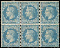 ** EMPIRE LAURE - 29A  20c. Bleu, T I, BLOC De 6, Un Ex. *, Frais Et TB - 1863-1870 Napoleon III With Laurels