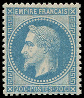 ** EMPIRE LAURE - 29B  20c. Bleu, T II, Fraîcheur Postale, TTB - 1863-1870 Napoleon III With Laurels