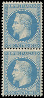 ** EMPIRE LAURE - 29B  20c. Bleu, T II, PAIRE Fraîcheur Postale, TB - 1863-1870 Napoleon III With Laurels