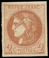 ** EMISSION DE BORDEAUX - 40B   2c. Brun-rouge, R II, Belles Marges, TTB - 1870 Bordeaux Printing