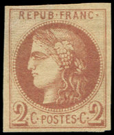 * EMISSION DE BORDEAUX - 40Ad  2c. Brun-rouge, Impression FINE De TOURS, Belles Marges, TTB. C - 1870 Bordeaux Printing