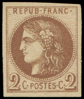 (*) EMISSION DE BORDEAUX - 40Bc  2c. Chocolat Foncé, Belles Marges, TB. J - 1870 Bordeaux Printing