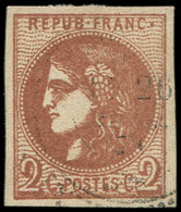 EMISSION DE BORDEAUX - 40Bd  2c. Brun-rouge Foncé, R II, Obl. Càd T24, TTB. C - 1870 Bordeaux Printing