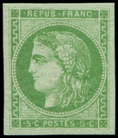 ** EMISSION DE BORDEAUX - 42B   5c. Vert-jaune, R II, Fraîcheur Postale, TTB - 1870 Bordeaux Printing